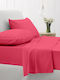 Sunshine Чаршаф King Size с Ластик 180x200+30см. Cotton Feelings 151 Фуксия