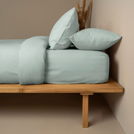 Sunshine Cotton Feelings 151 Σεντόνι King Size με Λάστιχο 180x200+30εκ. Aqua