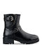 Leder Stiefeletten Damen Schwarz