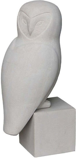 Bufniță Înțeleaptă Figură Decorativă Bufniță Piatră Artificială Bej 27x24xh67cm