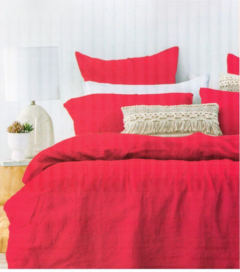 Ariete Duvet Cover Set Cotton Queen with 2 Pillowcases 240x260 Red Magenta/Fuchsia