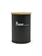 Ankor Vase for Sugar with Lid Metallic Black 9.5x9.5x13cm