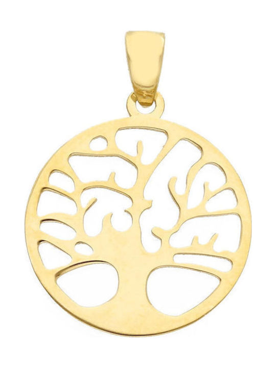 Mentzos Крист Charm Дърво от Жълто Злато 14 Карата