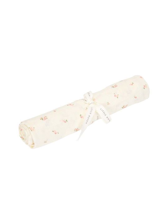 Little Dutch Fairy Blossom Swaddle Blanket from Muslin Ecru 120x120cm