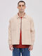 Long Sleeve Corduroy Overshirt In Wide Line Beige