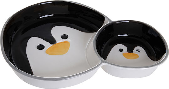 Farfurie din ceramică pentru mâncare 'Pinguin' cu despărțitor Etoile Dimensiune: 25x17cm Lm-477c