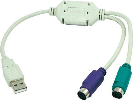 Usb To 2 X Ps 2 Конвертор USB-A мъжки към PS/2 женски 1бр