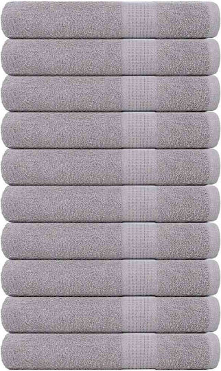 vidaXL Сет от 10 Кърпи за Басейн в Хотел 200x80 см. Сив Тегло 360gsm