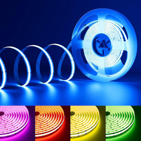 Kit Bandă LED Pureglow 24V RGB COB Vichema 576 LED-uri/M Interior Luminozitate Mare Silicon Gros Fără Pete Întunecate Unghi de Lumină 180° Flexibil Sincronizare Muzică Control prin Aplicație Telecomandă Sursă de Alimentare 24W 5m