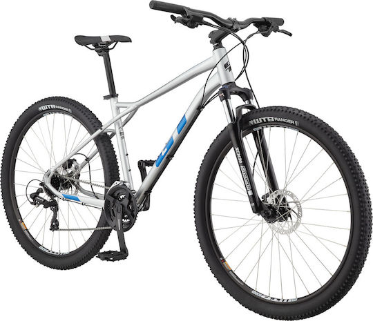 GT Aggressor Expert 29" Ασημί Mountain Bike με Ταχύτητες και Υδραυλικά Δισκόφρενα