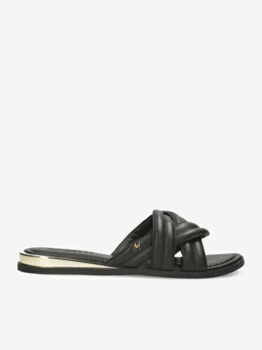 Mexx Leather Women's Flat Sandals in Black Color