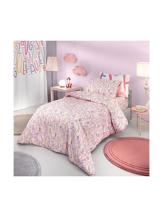 Guy Laroche Σετ Σεντόνια Μονά Βαμβακερά Pink 160x250cm 3τμχ