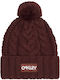 Harper Pom Beanie Beanie Knitted in Brown color