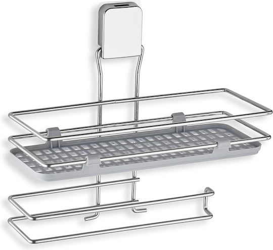 Saray Home Wall Shelf Roza Metal Silver 30x14x22cm