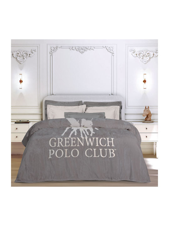 Greenwich Polo Club 3489 Fleece Decke Einzeln 160x220cm Grau