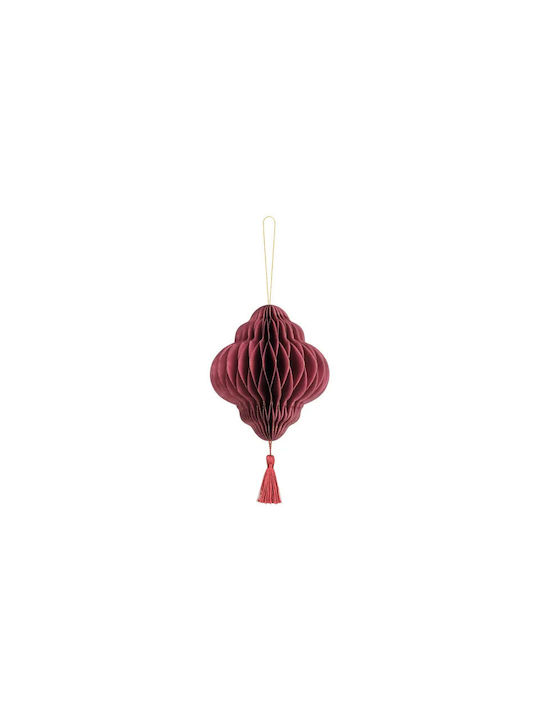 Christmas Ornament Lantern Honeycomb Burgundy