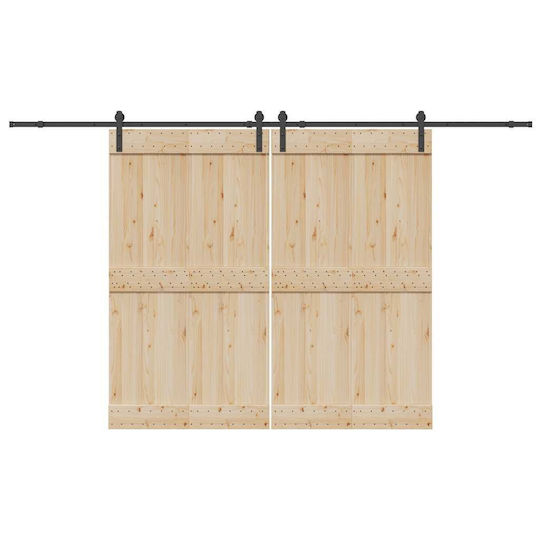 vidaXL Schiebetürmechanismus Für Türknaufe 366cm Schwarze
