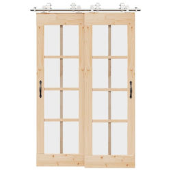 vidaXL Schiebetürmechanismus Für Türknaufe 183cm Silber