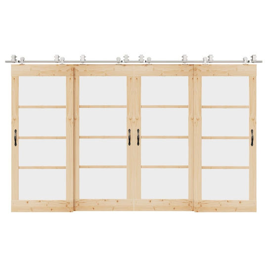 vidaXL Μηχανισμός Συρόμενης Μεσόπορτας 366cm Ασημί