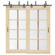 vidaXL Sliding Door Mechanism for Middle Door 213.5cm Black
