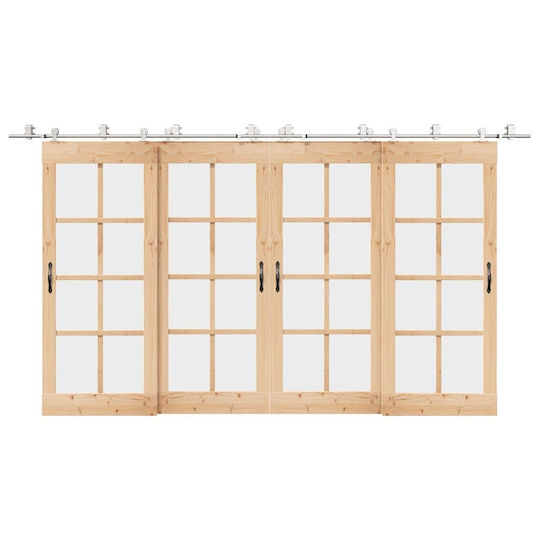 vidaXL Sliding Door Mechanism for Middle Door 200cm Silver