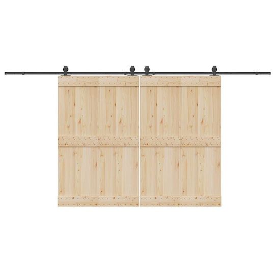 vidaXL Sliding Door Mechanism for Middle Door 427cm Black