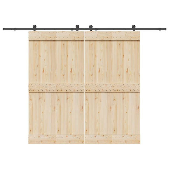 vidaXL Mecanism Pentru Ușă Glisantă De 305cm Negru