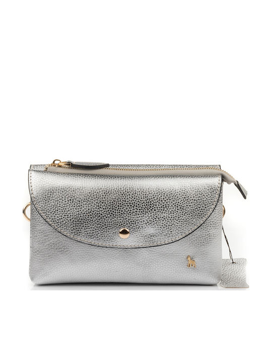 Leder Damen Handtasche Schulter Silber