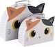 I-total Dekorative Aufbewahrungsboxen mit Griff Orange Katze Set 2 Stück Xl2873