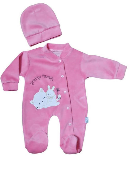 Annora Baby Σετ Φορμάκια Βελουτέ Ροζ 2τμχ