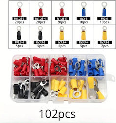 102pcs Aκροδέκτες Assorted Spade Terminals Insulated Cable Connector 102pcs Aκροδέκτες Assorted Spade Terminals Insulated Cable Connector