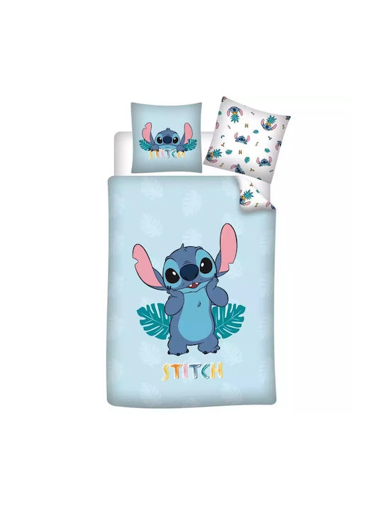 Disney Stitch Kinderbettbezug Einzel Hellblau 1...