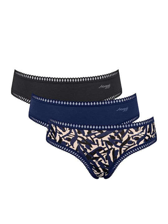 Sloggi Woman Go Βαμβακερά Femei Slip 3Pack cu D...