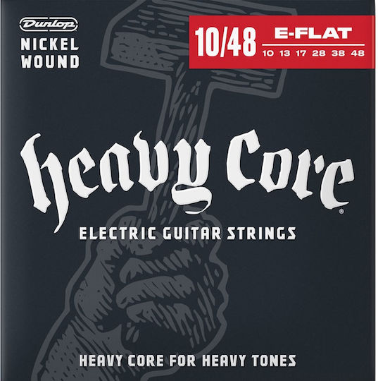 Dunlop Set of Nickel Wound Strings for Electric Guitar Heavy Core 10 - 48"