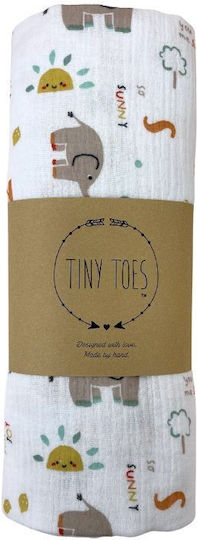 Tiny Toes Πάνα Αγκαλιάς από Μουσελίνα Γκρι 65x65εκ.