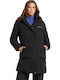 Μακρύ Γυναικείο Puffer Μπουφάν για Χειμώνα Black
