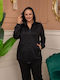 Women's Sweatshirt Jacket Hooded Black