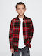 Kids Checked Shirt Long Sleeve Red Flannel