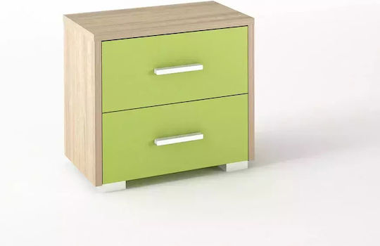 Wooden Kids Bedside Table Green 50x34x48cm