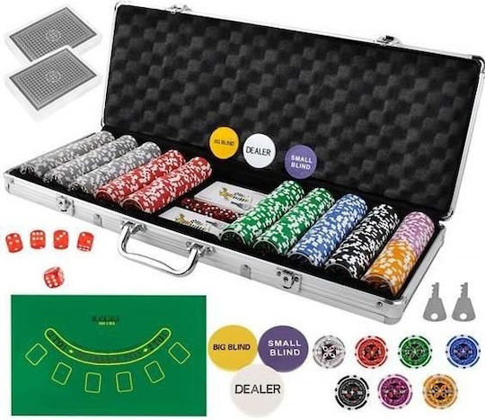 Set 500 Poker Chips 13gr in Suitcase