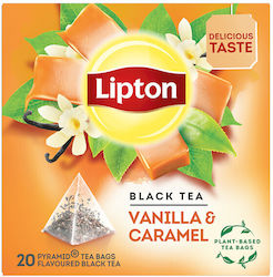 Lipton Черен Чай 20 Чанти 1.7гр 1бр с Аромат Карамел и ванилия
