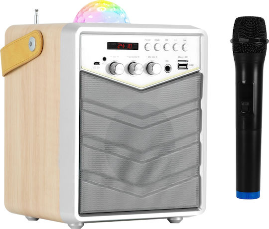 MusicMate MusicMate Karaoke Speaker with Wireless Microphone and Lighting Effects Apex Flex Beige