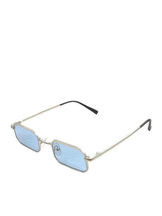 JohNocera Unisex Sunglasses with Silver Metal Frame and Silver Polarized Mirror Lens JN-rect-c6