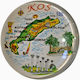 Glasmagnet Karte von Kos