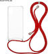 Sonique Back Cover Silicone with Strap Red (Mot...