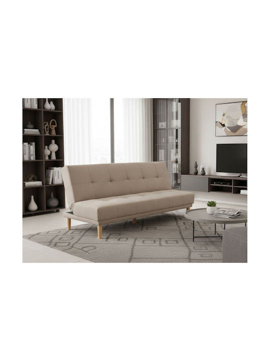 Cozy Three-Seater Couch Bed Khaki 180x70x70 cm