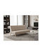 Cozy Three-Seater Couch Bed Khaki 180x70x70 cm