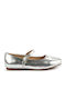 Kids Ballerinas with Adjustable Metal Clasp Silver