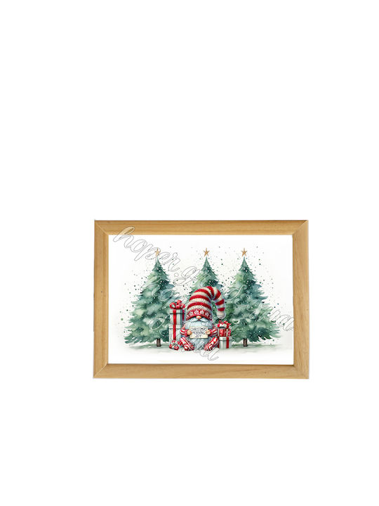 Wooden Frame Christmas Theme Size 21x30cm Christmas Tree & Gnomes 06 41/083