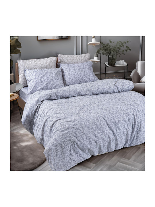 Beauty Home Duvet Cover Set Flannel Single with Pillowcase 160x240 Flame Art 12631 Grey